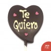 "Te quiero" - Piruleta corazón de chocolate negro