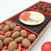 Tableta de chocolate de San Valentín con trufas y catánias