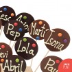 Piruleta de chocolate personalizada con el nombre