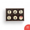 "feliz" (navidad) (2) - Bombones de chocolate con mensaje