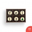"feliz" (navidad) (1) - Bombons de xocolata amb missatge
