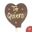 "Te quiero" - Piruleta cor de xocolata amb llet
