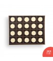 Caja de 20 bombones de chocolate personalizados con mensaje