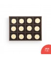 Caja de 12 bombones de chocolate personalizados con mensaje