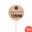 "Felices Fiestas" - Piruleta de chocolate personalizada