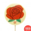 Rosa - Piruleta gran de xocolata de Sant Jordi