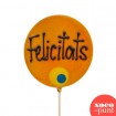 Piruleta de xocolata - Taronja - "Felicitats"