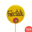 Piruleta de xocolata - Groga - "Felicitats"